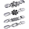 4 pieces vintage sweater shawl clips retro cardigan collar clips dress shirt brooch clips for women girls wearing,  4 styles (novel style)