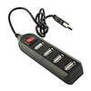4 Port USB 2.0 Adapter Hub (Black)