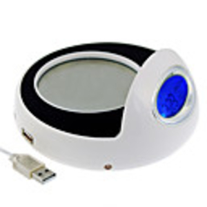 4 Port USB 2.0 Hub Cup Warmer LCD Clock