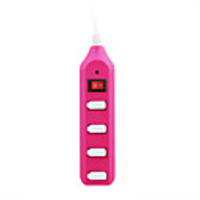 4 Port USB 2.0 Hub Switch Adapter (Pink)