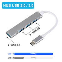 4 Port USB C HUB 3.0 Type C 31 OTG Multi-Splitter Adapter For Lenovo Xiaomi MacbookPro2020 13 15 Air Pro PC Computer Accessories