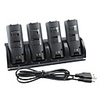 4 Port USB Charging Station 4 x 1800mAh Rechargeable Batteries for Wii Remote (Black)