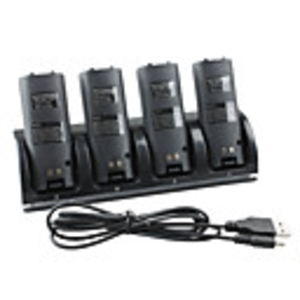 4 Port USB Charging Station 4 x 1800mAh Rechargeable Batteries for Wii Remote (Black)