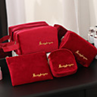 4 Travel Organizer Cosmetic Bag Travel Toiletry Bag Large Capacity Travel Storage Durable Velvet Portable Foldable Luggage