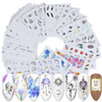 40 Sheets Nail Stickers Nail Art Water Transfer Stickers Eco-Friendly Watermark Stickers a Variety of Color Printing Trend Patternsr for DIY Nail Art Decorations