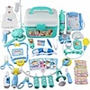 44pcs doctor dentist playset children pretend play toys with medicine toolbox educational toy for boys girls - blue