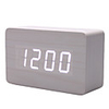 4.5" White Wooden Design White Light Desktop Alarm Clock Thermometer (USB/4xAAA)