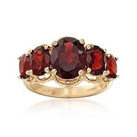 4.50 ct. t.w. garnet 5-stone ring in 18kt gold over sterling for women