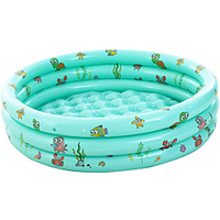 48" Inflatable Kid Pool,  3-Rings Blow Up Baby Toddler Pool,  Kiddie Wading Paddling Pool,  Sturdy Plastic Swimming Water Party Games Pool,  Pit Ball Pool for Summer Fun Activities Yard Backyard miniinthebox