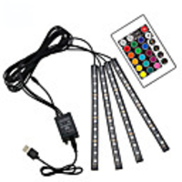 48 LEDs Strip Lights 17cm4 RGB 5050 SMD 10mm 1 24Keys Remote Controller 1 set RGB Thanksgiving Day Christmas Waterproof USB Suitable for Vehicles 5 V