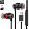 4D Sound Super Bass USB Type C Earphone for Samsung Xiaomi Huawei Honor Sports Wired Earphone Metal phone Earbuds Type-c Headset
