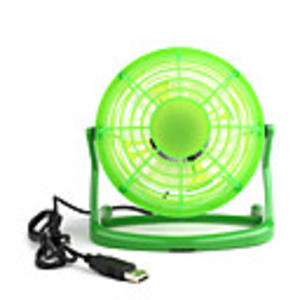 4inch USB Mini Fan With Plastic Blade Ulitra-low Power-wind Volume Green
