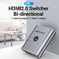 4K HDMI Switch 2 Ports Bi-directional 1x2 / 2x1 HDMI Switcher Splitter Supports Ultra HD 4K 1080P 3D HDR HDCP for PS4 HDTV
