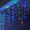4m 96 LEDs Icicle Curtain Light can be Linkable to the String Light White Blue Warm White Pink Purple Red Yellow Multi-color 220-240V 1pc