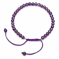 4mm natural amethyst purple stones bracelet chakra healing crystals beads handmade adjustable braided bracelets
