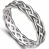 4mm stainless steel celtic knot eternity wedding engagement band ring (silver,  10)