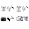 4pairs rectangle cufflinks set for mens business wedding gift silver black with box
