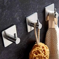 4pc 304 Stainless Steel Viscose Hook Wall Single Hook Punch-free Hook Bathroom Rustproof Towel Hanger Kitchen Bathroom Accessories 1pc miniinthebox
