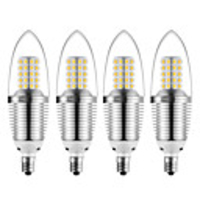 4pcs 12 W LED Candle Lights 1200 lm E12 72 LED Beads SMD 2835 Christmas Wedding Decoration Warm White Cold White 85-265 V