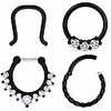 4pcs 16g stainless steel hinged clicker segment septum nose lip ring hoop cartilage tragus sleeper earrings body piercing jewelry braided 10mm black