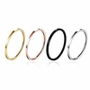 4pcs 1mm titanium stainless steel women plain stacking rings knuckle bands classic wedding bands silver-gold-rose tone-black 6-10