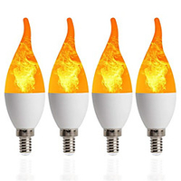 4pcs 1pcs LED Candle Lamp E14 Flame Bulb 85-265V LED Flame Effect Fire Light Bulbs Flickering Emulation Decor LED Lamp C35 miniinthebox