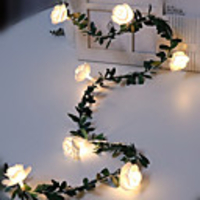 4pcs 2pcs 1pcs 1.5m 10leds Rose Flower Vine String LED Fairy lights Wedding Valentine