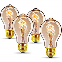 4pcs 40 W E26 / E27 A60(A19) Warm White 2300 k Retro / Dimmable / Decorative Incandescent Vintage Edison Light Bulb 220-240 V miniinthebox