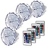 4pcs 5 W Submersible Lights Underwater Lights for Swimming Pool Vases Aquariums Waterproof Remote Controlled Dimmable Change 1.2 V Suitable 10 LED Beads