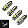 4pcs 70-100 lm BA9S Car Light Reading Light Decoration Light 5 leds SMD 5050 Cold White DC 12V