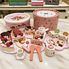 4pcs Birthday Cake Shape Wooden Play House Pretend Play Toys