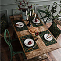 4pcs Bronzing Wind Chimes New Year Holiday Christmas Placemat Fabric Cotton And Linen Placemat
