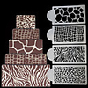 4Pcs Cake Stencils Biscuit Bakery Template Fondant Mould Crown Leopard Baking Gadgets Cake Spray Flowers Mold