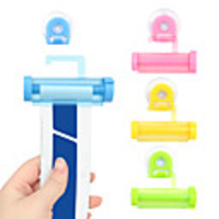 4pcs Facial Cleanser Squeezer Clip Tube Squeezer Toothpaste Dispenser Vacuum Sucker Hook Dispenser Squeeze