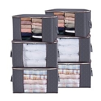 4PCS Large Capacity Clothes Storage Bag Organizer with Reinforced Handle Thick Fabric for Comforters Blankets Bedding Foldable with Sturdy Zipper Clear Window 604035cm miniinthebox