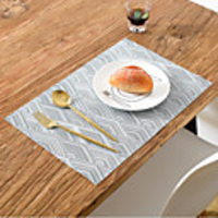 4pcs Placemat Insulation Pad European Style Western Place Mat Anti-scald Waterproof Table Mat Japanese Style Pvc Coaster Bowl Mat Dinner Plate Mat
