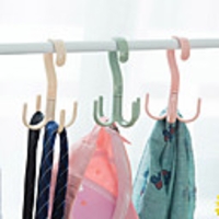 4pcs Rotary 4-claw Multi-purpose Hanger Hook Hanger Tie Scarf Clothes Hanger Plastic Hook Shoe Hanger