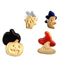 4pcs Set 3D Halloween Cake Cookie Cutter Plunger Fondant Mould Sugarcraft Modeling Tools