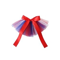 4th July Pet Costume Independence Day Dog Costume Accessories USA Flag Bowtie Collar American Red Blue and White Mesh Tutu and Bowtie Headband for Dogs miniinthebox