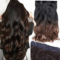 5 Clip Long curly Women Clip in Hair Extensions Black Brown High Tempreture Synthetic Hair Piece miniinthebox