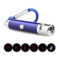 5 in 1 1mw 650nm Projective Red Laser Pointer with 2 LED and Keychain Blue