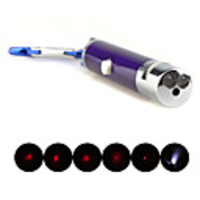 5 in 1 1mw 650nm Projective Red Laser Pointer with 2 LED and Keychain Purple