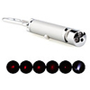 5 in 1 1mw 650nm Projective Red Laser Pointer with 2 LED and Keychain Silver