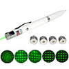 5 in 1 Pen Size Green Laser Pointer with Amazing Pattern Head and Ball point Pen(QW178)