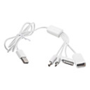 5-in-1 Universal Charging and Data Hub for iPad,  iPhone,  Cell phone and Other Tablets (120cm,  white)