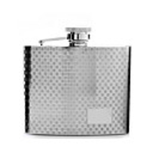 5 Oz hip Polished Stainless Steel Flask with Embossed pattern (Little squares)