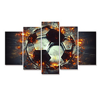 5 Panels Wall Art Canvas Prints Painting Artwork Picture HD World cup European Cup Sports Football Home Decoration Décor Rolled Canvas No Frame Unframed Unstretched miniinthebox