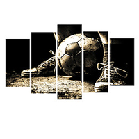 5 Panels Wall Art Canvas Prints Painting Artwork Picture HD World cup European Cup Sports Football Home Decoration Décor Rolled Canvas No Frame Unframed Unstretched miniinthebox