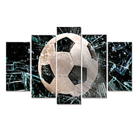 5 Panels Wall Art Canvas Prints Painting Artwork Picture HD World cup European Cup Sports Football Home Decoration Décor Rolled Canvas No Frame Unframed Unstretched miniinthebox