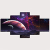 5 Panels Wall Art Canvas Prints Painting Artwork Picture Universe Space Planet Fantasy Home Decoration Décor Rolled Canvas No Frame Unframed Unstretched miniinthebox